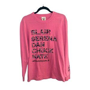 Jadelynn Brooke Pink #Squadgoals Gossip Girl Long Sleeve T-Shirt Size Small